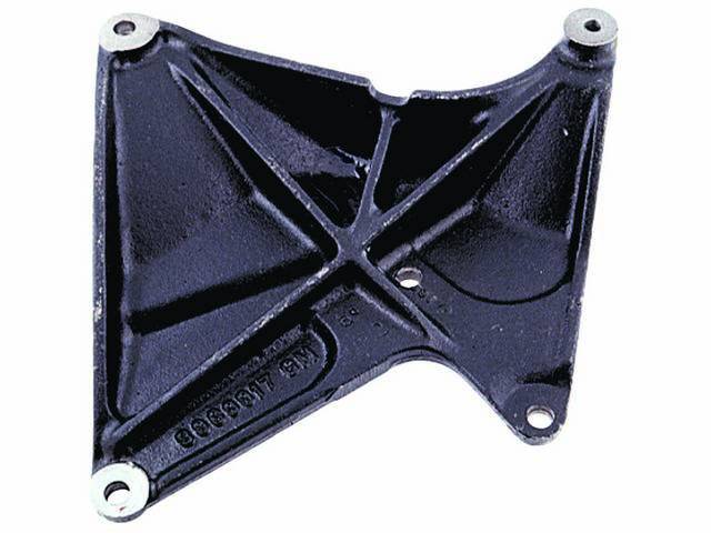 SUPPORT, A/C Compressor Mount, Front, Replaces original GM p/n 3969917, Mounts to the front of the cylinder head, Repro