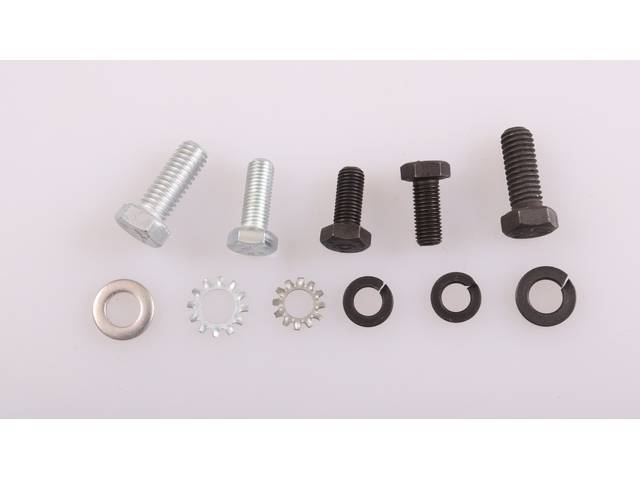 AC Compressor Brace Upper Front Fastener Kit, 11-piece, OE Correct AMK Products reproduction for (69-71)