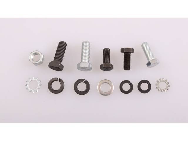 AC Compressor Brace Upper Front Fastener Kit, 13-piece, OE Correct AMK Products reproduction for (72-73)
