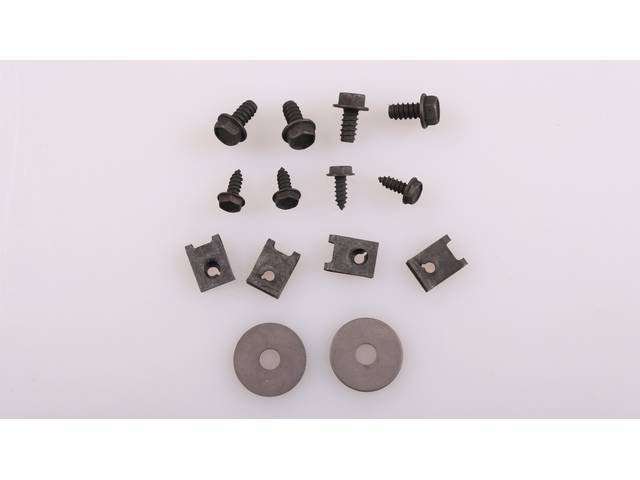 AC Condenser and Brackets Fastener Kit, 14-pc OE Correct AMK Products reproduction for (1967)