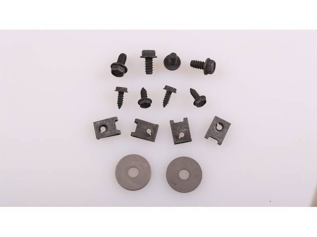 AC Condenser and Brackets Fastener Kit, 14-pc OE Correct AMK Products reproduction for (1968)