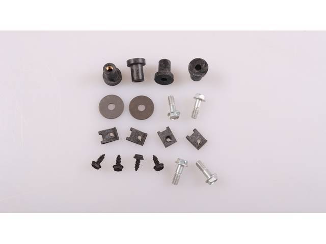 AC Condenser and Brackets Fastener Kit, 18-pc OE Correct AMK Products reproduction for (1969)