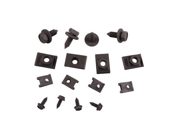 AC Condenser and Brackets Fastener Kit, 16-pc OE Correct AMK Products reproduction for (67-68)