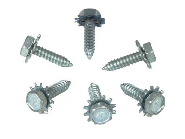 FASTENER KIT, A/C EVAPORATOR, FIREWALL, (6), HEX AB-TYPE SHEET METAL SCREW W/ POINTED END INTERNAL / EXTERNAL SEMS-SCREW AND WASHER ASSY 