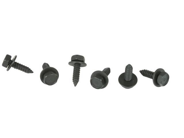 FASTENER KIT, A/C EVAPORATOR, FIREWALL, (6), HEX AB-TYPE SHEET METAL SCREW W/ POINTED END FLAT SEMS-SCREW AND WASHER ASSY 