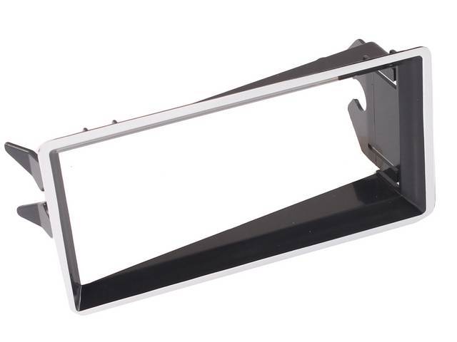 BEZEL, Air Outlet, outer, narrow base style (will interchange w/ either wide or narrow base on the RH side), features chrome outer edge w/ black insert, repro