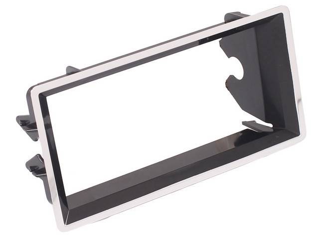 BEZEL, Air Outlet, outer, wide base style (will interchange w/ either wide or narrow base on the RH side), features chrome outer edge w/ black insert, repro