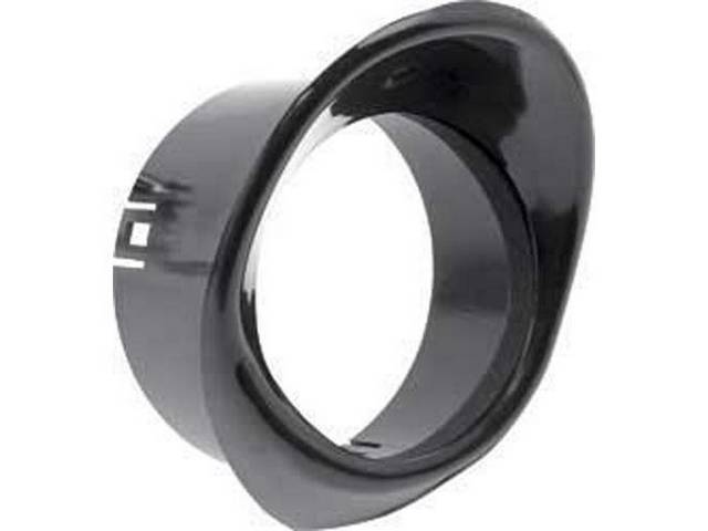 BEZEL, Dash Astro Ventilation Ball, RH, features correct notch for dash clearance, black finish, Repro