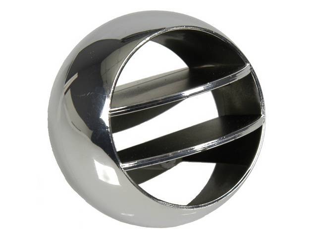 Astro Ventilation Ball Deflector, chrome finish w/ correct black inlay, OE Style best repro
