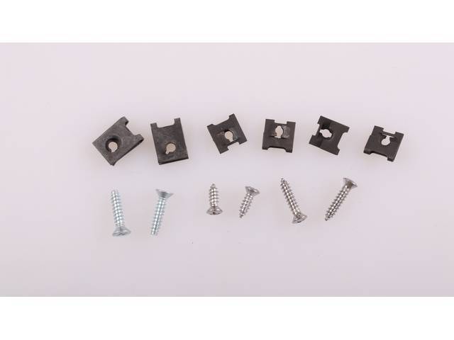 Air Outlet Bezels Fastener Kit, Dash, 12-pieces, OE Correct AMK Products reproduction for (1967)