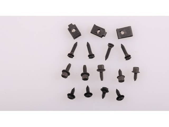 Air Outlet Bezels Fastener Kit, Dash, 16-pieces, OE Correct AMK Products reproduction for (1969)