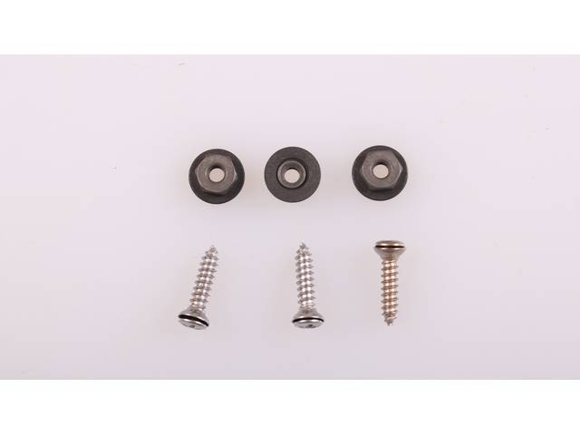 Air Outlet Bezels Fastener Kit, Under Dash, 6-pieces, OE Correct AMK Products reproduction for (70-72)