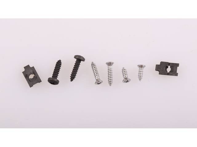 Air Outlet Bezels Fastener Kit, Dash, 8-pieces, OE Correct AMK Products reproduction for (67-69)