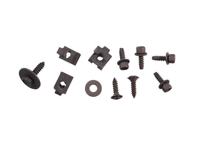 Air Outlet Bezels Fastener Kit, Dash, 11-pieces, OE Correct AMK Products reproduction for (1969)