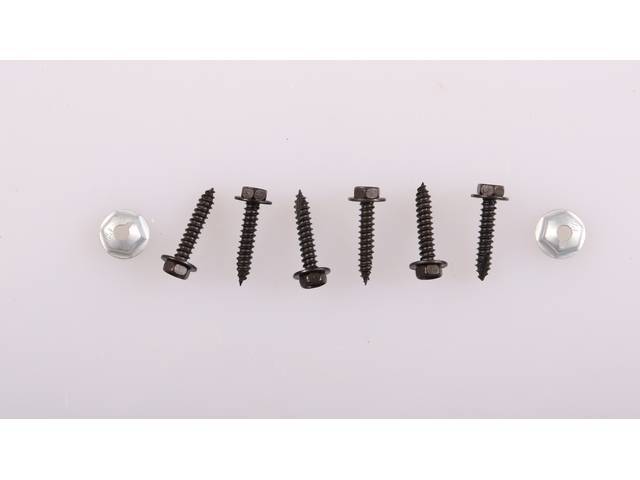 Air Outlet Bezels Fastener Kit, Dash, 8-pieces, OE Correct AMK Products reproduction for (72-76)