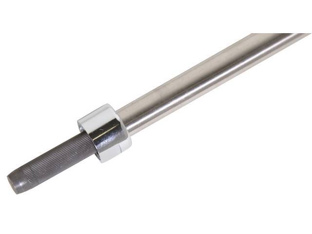 MAST, Radio Antenna, manual, oval type w/ plug end and correct oval grooved tip, dull finish, replacement quality
