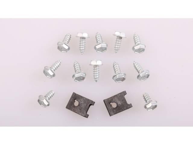 Dash Speaker Fastener Kit, with AC, 14-pc OE Correct AMK Products reproduction for (70-72)