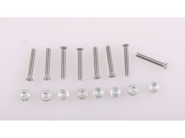Rear Shelf Stereo Speakers Fastener Kit, 16-pc OE Correct AMK Products reproduction for (67-72)