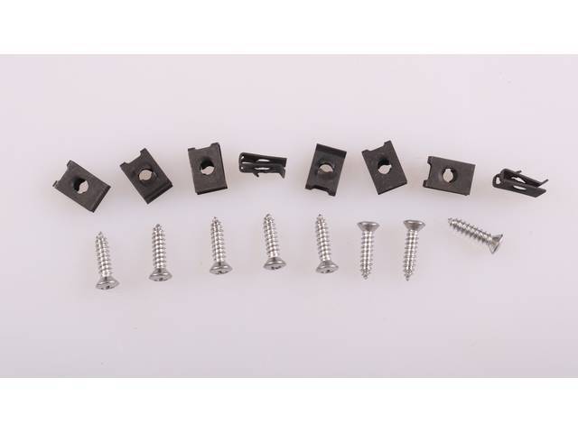 Kick Panel Speakers and Grilles Fastener Kit, 16-pc OE Correct AMK Products reproduction for (1969)