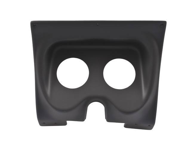 HOUSING, Instrument Carrier, custom gauge panel w/ matte black face, mounts in stock location, features two gauge openings - mounts two 3 3/8 inch gauges (common size for speedometer and tachometer), gauges not incl, molded UV resistant ABS-plastic, Class