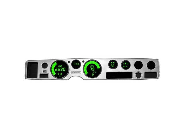 LED Digital Instrumentation, Green Lighting, Full Gauge Cluster with All Senders and Instructions for (70-81)