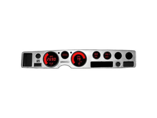 LED Digital Instrumentation, Red Lighting, Full Gauge Cluster with All Senders and Instructions for (70-81)
