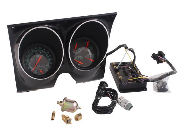 GAUGE KIT, Classic Instruments, G-Stock series, OE style appearance, incl 5 inch speedometer, tachometer and quad gauge fuel / oil / temperature / volts