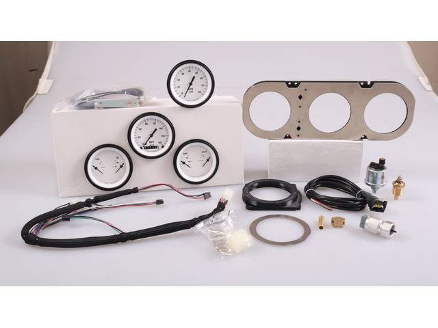 Classic Instruments Gauge Kit, White Hot Series, reproduction for (64-65)