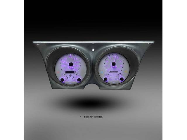 Complete Analog Gauge Instrumentation Kit, White Subsurface with Purple LED's