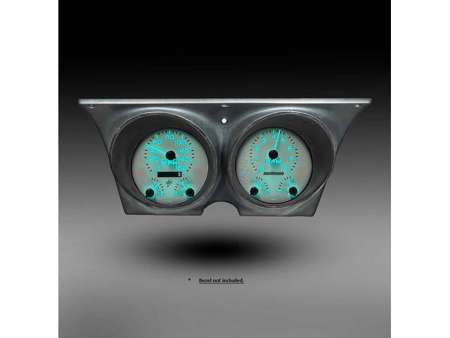 Complete Analog Gauge Instrumentation Kit, White Subsurface with Teal LED's