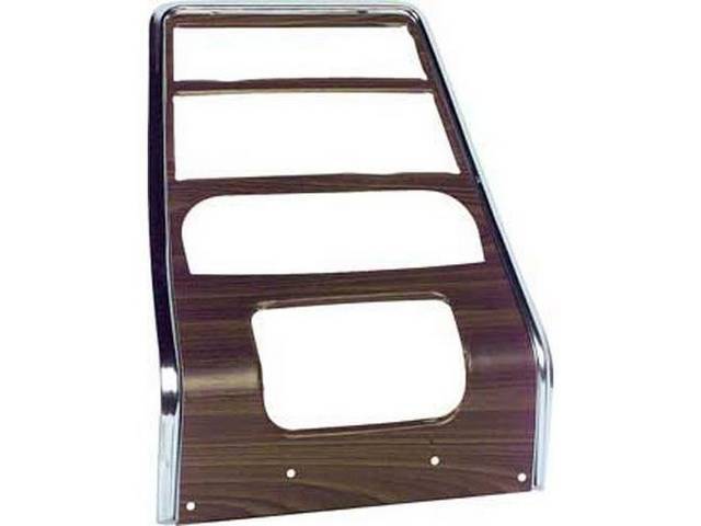 TRIM PANEL, Dash, Center, w/ A/C, features walnut woodgrain insert w/ correct horizontal pattern, OER repro  ** Woodgrain insert can possibly come loose around ash tray, A/C / heater control, radio and vent openings, this is the only repro currently avail