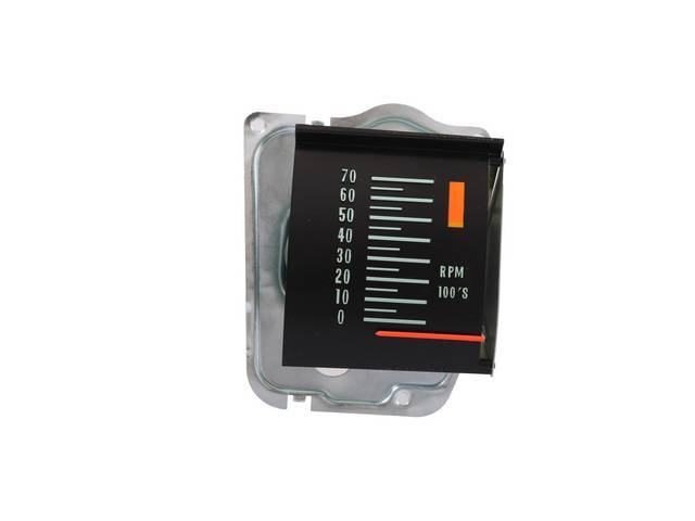 Roller Style Tachometer, 5000 RPM Red Line, Reproduction for (1968)