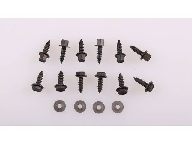 Heater Control Cables Fastener Kit, W/o AC, 16-pc OE Correct AMK Products reproduction for (68-69)