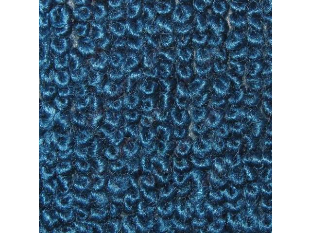Bright Blue 1-Piece Raylon Loop Molded Carpet Set with Standard Jute Padding and Backing