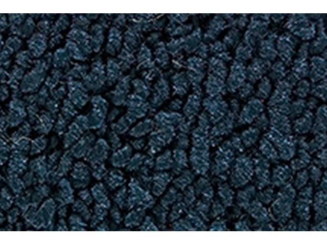 Dark Blue 1-Piece Raylon Loop Molded Carpet Set with Standard Jute Padding and Backing