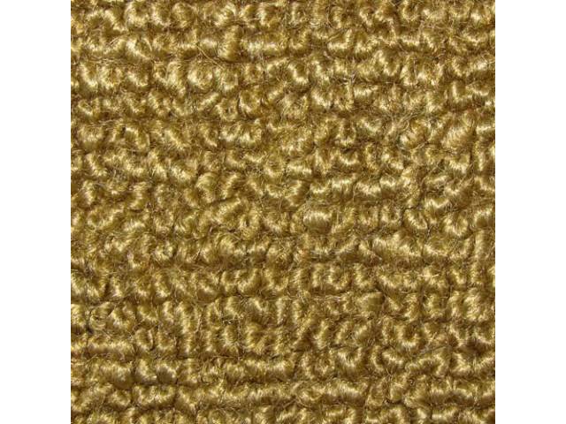 Gold 2-Piece Raylon Loop Molded Carpet Set with Standard Jute Padding and Backing