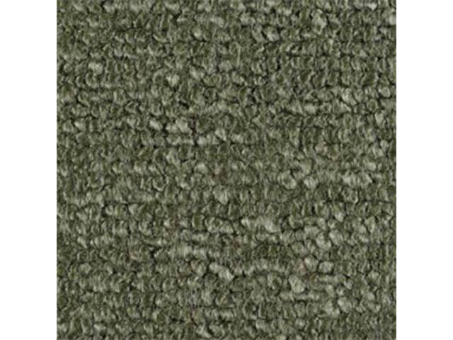 Medium Green 2-Piece Raylon Loop Molded Carpet Set with Standard Jute Padding and Backing