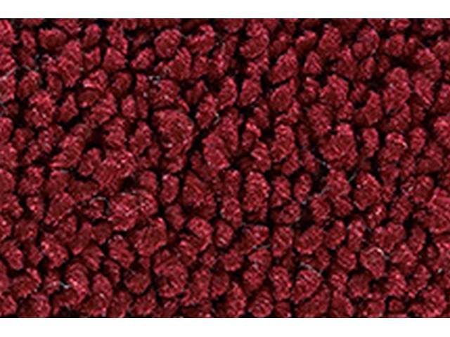 Maroon 1-Piece Raylon Loop Molded Carpet Set with Standard Jute Padding and Backing