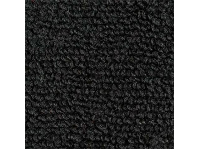 Black 2-Piece Raylon Loop Molded Carpet Set (M/T floor shift) with Standard Jute Padding and Backing