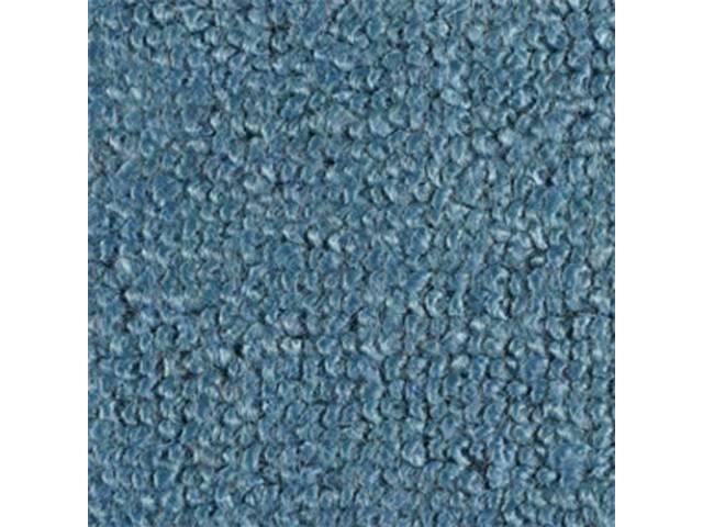 Medium Blue 2-Piece Raylon Loop Molded Carpet Set (A/T or column shift M/T) with Standard Jute Padding and Backing