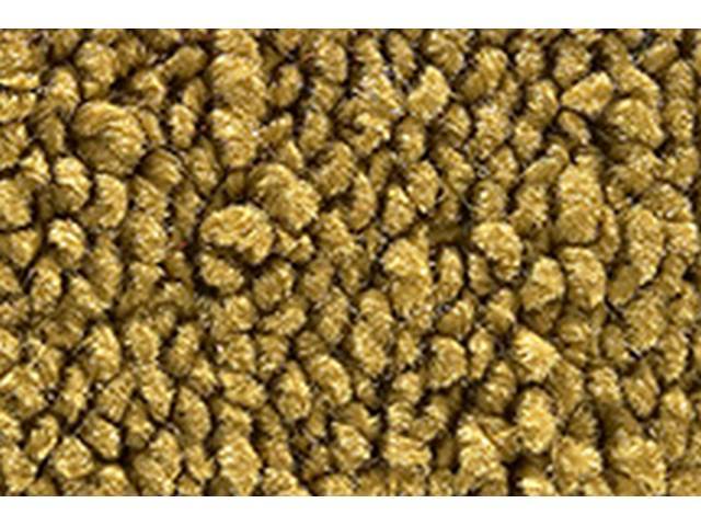 Gold 2-Piece Raylon Loop Molded Carpet Set (A/T or column shift M/T) with Standard Jute Padding and Backing