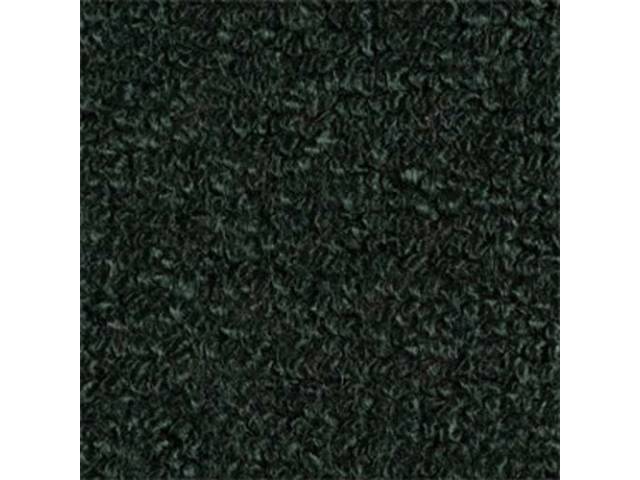 Dark Green 2-Piece Raylon Loop Molded Carpet Set (A/T or column shift M/T) with Standard Jute Padding and Backing