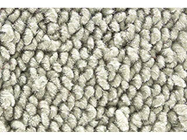 Silver 2-Piece Raylon Loop Molded Carpet Set (A/T or column shift M/T) with Standard Jute Padding and Backing