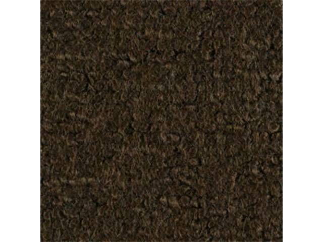 Dark Saddle 2-Piece Raylon Loop Molded Carpet Set (A/T or column shift M/T) with Standard Jute Padding and Backing