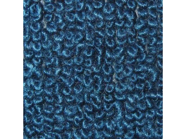 Bright Blue 2-Piece Raylon Loop Molded Carpet Set (M/T floor shift) with Standard Jute Padding and Backing
