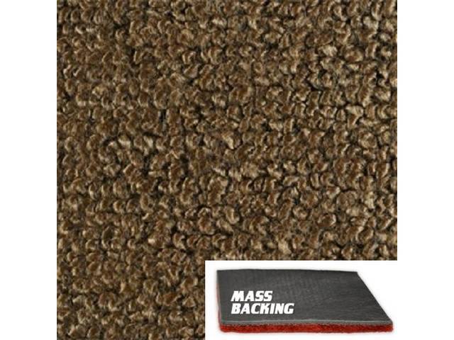 Dark Saddle 2-Piece Raylon Loop Molded Carpet Set (A/T or column shift M/T) with Standard Jute Padding and Improved Mass Backing
