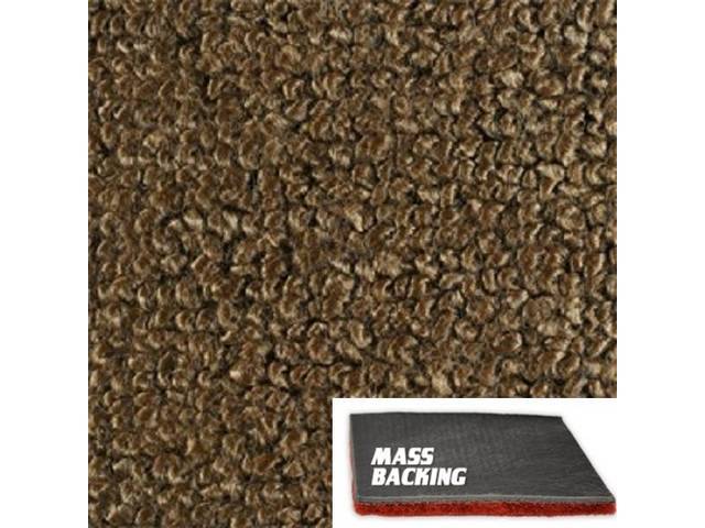 Dark Saddle 2-Piece Raylon Loop Molded Carpet Set (M/T floor shift) with Standard Jute Padding and Improved Mass Backing