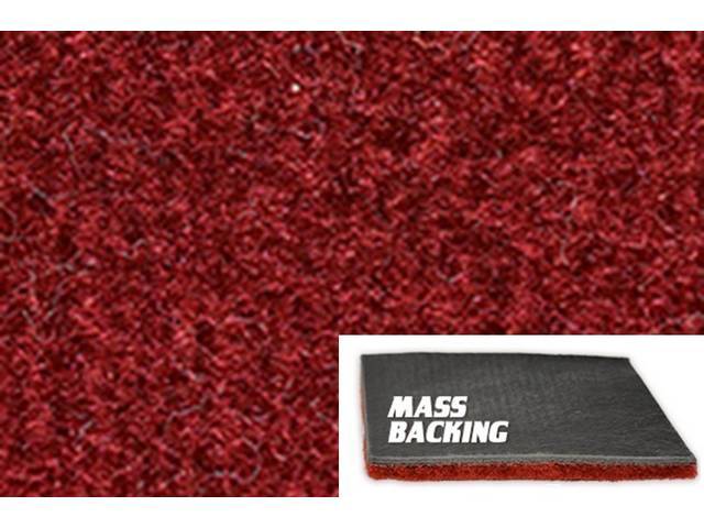Bright Red 2-Piece Nylon Cut Pile Molded Carpet Set (M/T floor shift) with Standard Jute Padding and Improved Mass Backing