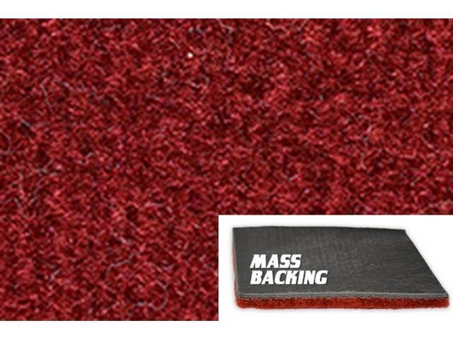 Bright Red 2-Piece Nylon Cut Pile Molded Carpet Set (A/T or column shift M/T) with Standard Jute Padding and Improved Mass Backing