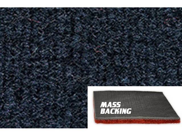 Dark Blue 2-Piece Nylon Cut Pile Molded Carpet Set (M/T floor shift) with Standard Jute Padding and Improved Mass Backing